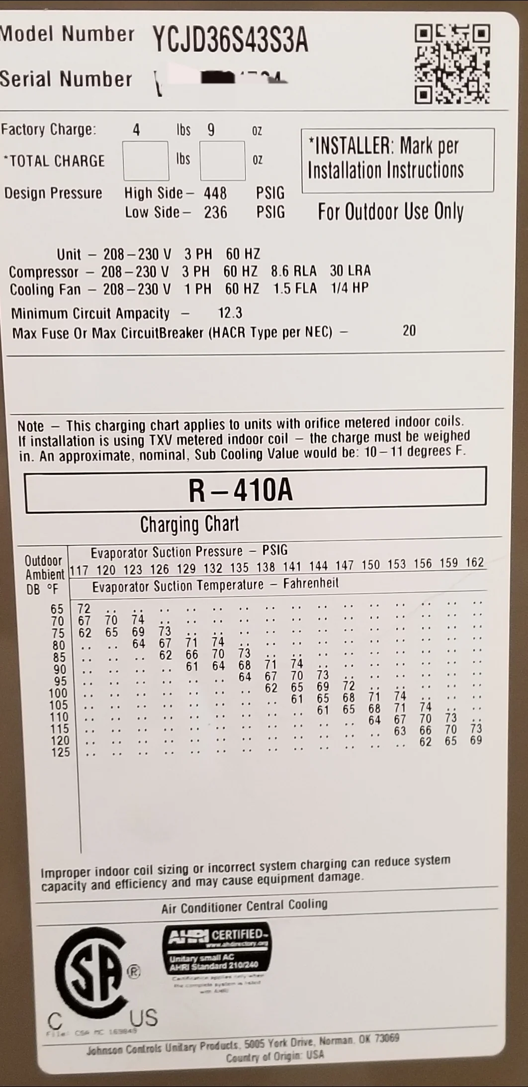 3 Ton Split System Air Conditioner, 13 Seer 208-230/60/3 R-410A - Image 5