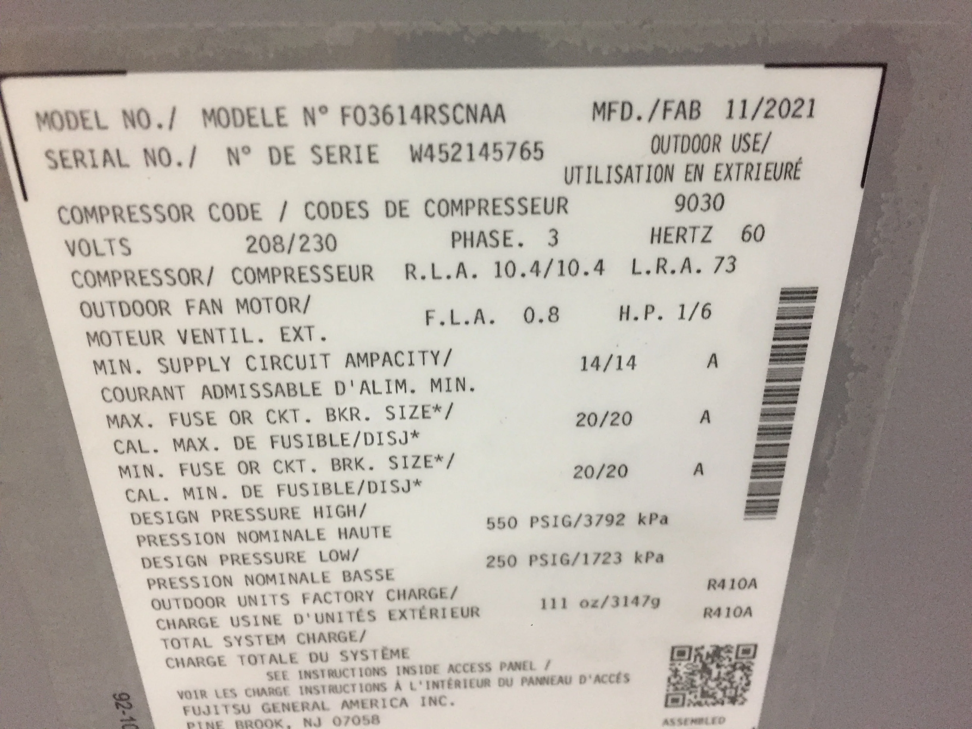 3 Ton Split-System Heat Pump 208-230/60/3 R410A 14 SEER - Image 4