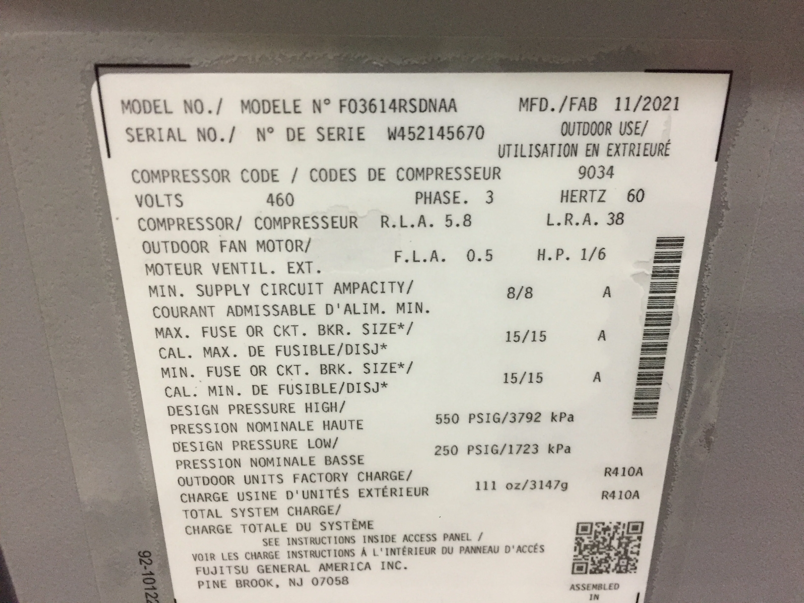 3 Ton Split-System Heat Pump 460/60/3 R410A 14 SEER - Image 4