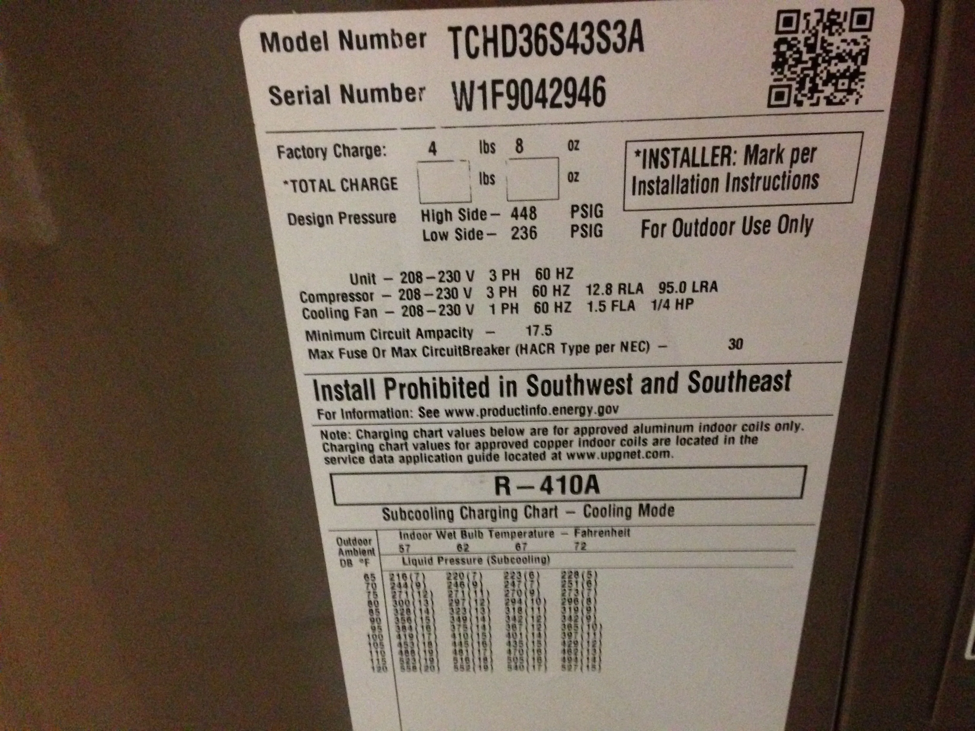 COMMERCIAL USE ONLY 3 Ton Split-System Air Conditioner, 13 SEER 208-230/60/3 R-410A - Image 4