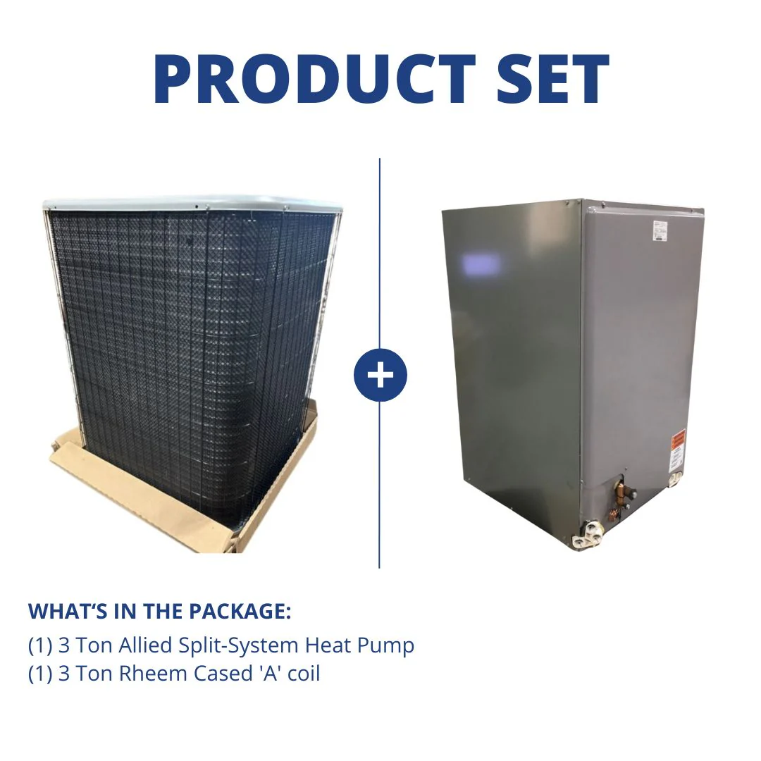 3 Ton SS Heat Pump R410A 14 Seer and 3 Ton Multi Position Cased Evap Coil 21w