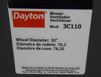 30 Diameter Belt Drive Blower" - Image 4
