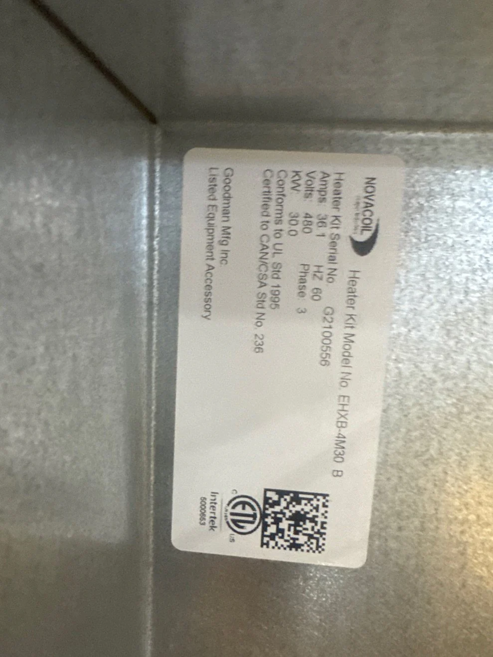 30 KW 460V 3PH HEAT KIT - Image 3