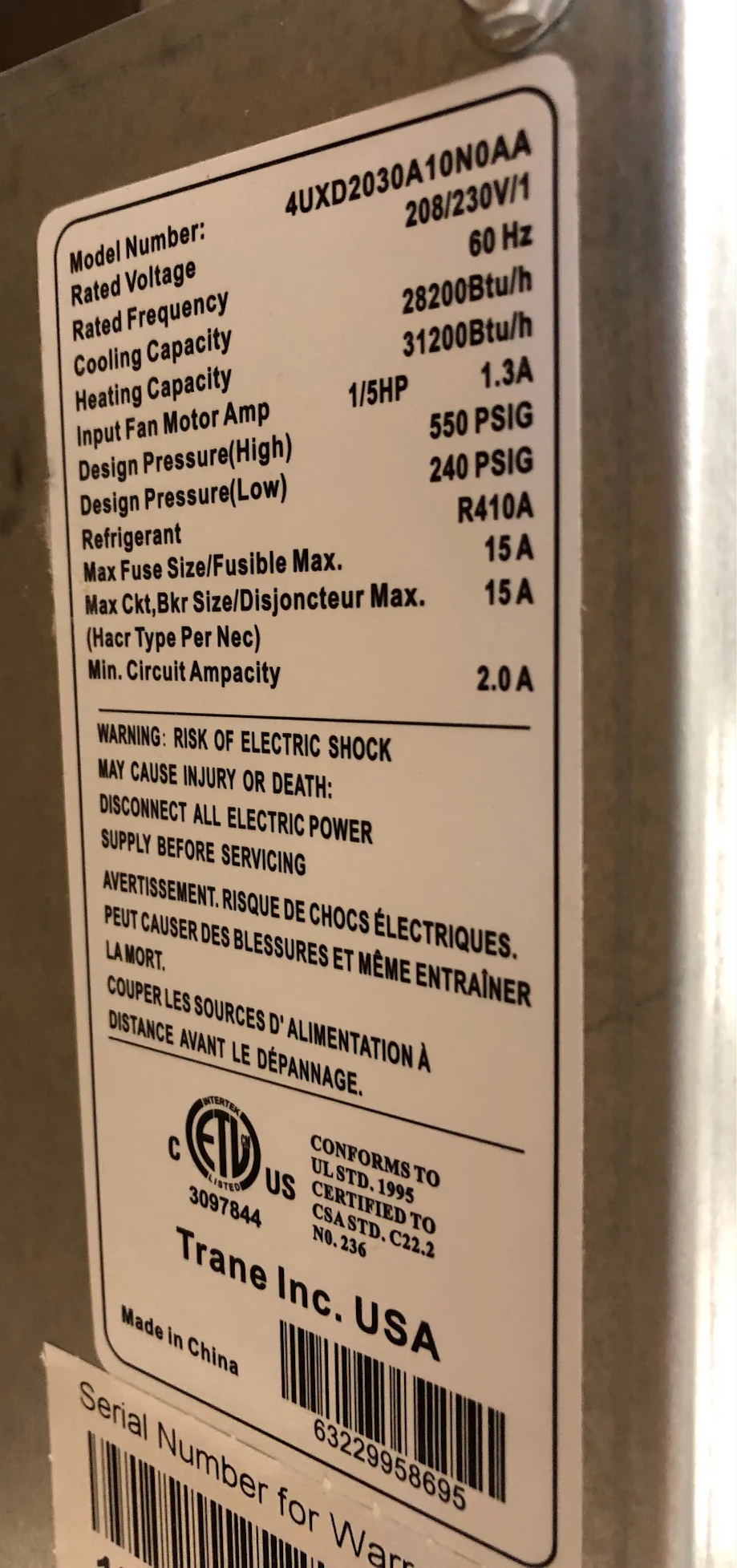 30,000 BTU Indoor Ducted Ceiling Mount Split-System Heat Pump, 20 SEER 208-230/60/1 R-410A CFM:1000 - Image 5