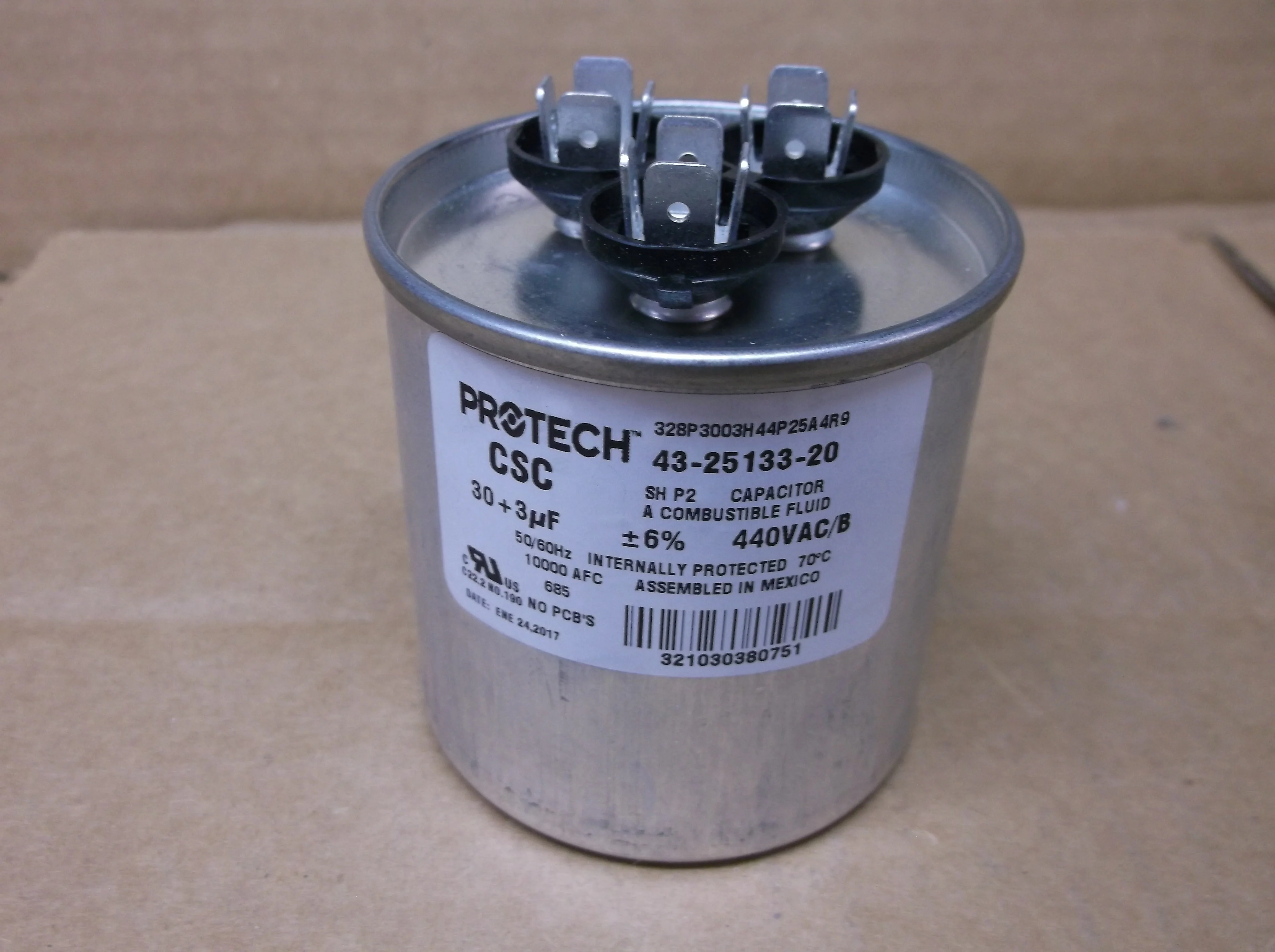 30+3UF x 440VAC Round Dual Run Capacitor - Image 4