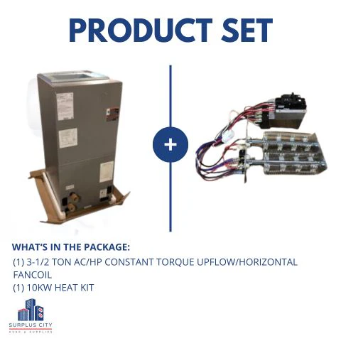 3-1/2 Ton Ac/HP Const Torq Up/Horiz Fancoil W/ 10Kw Heat Kit, 208-240/60/1 R-410A Cfm:1600 - Image 9