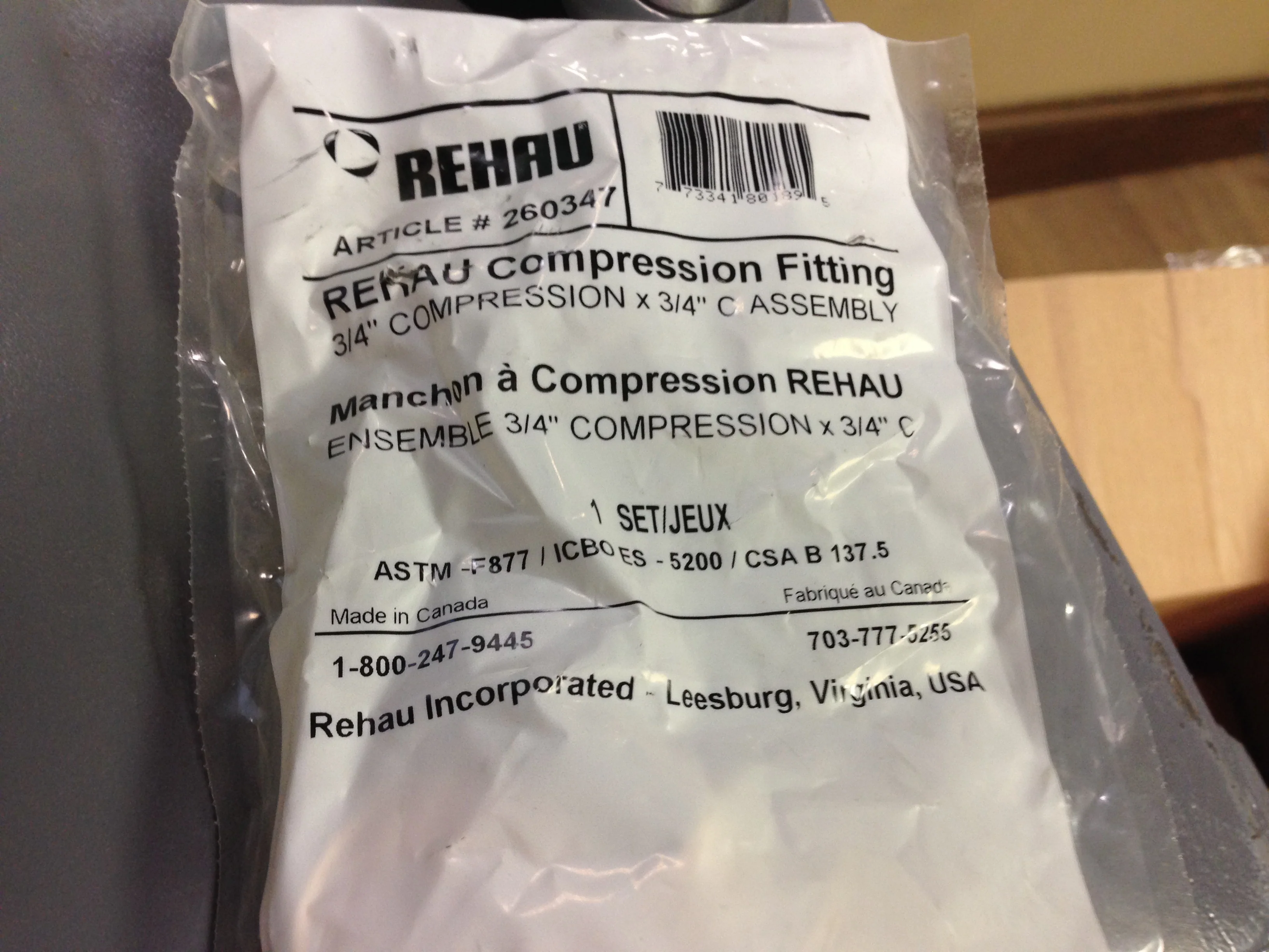 3/4" COMPRESSION NUT FITTING x 3/4" C ASSEMBLY - Image 3