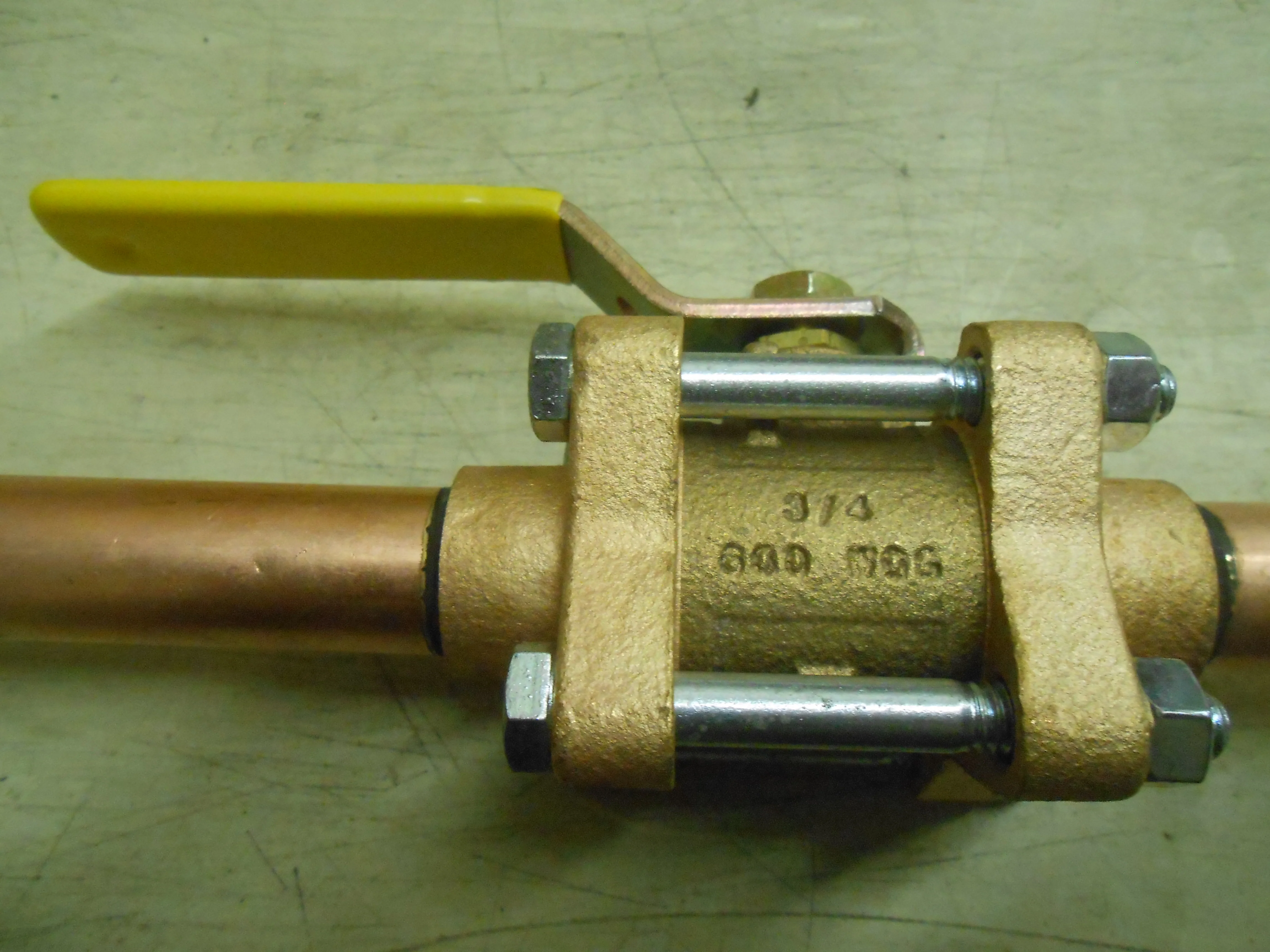 3/4" Sweat Bronze Ball Valve w/Extended Tube Ends - Image 2