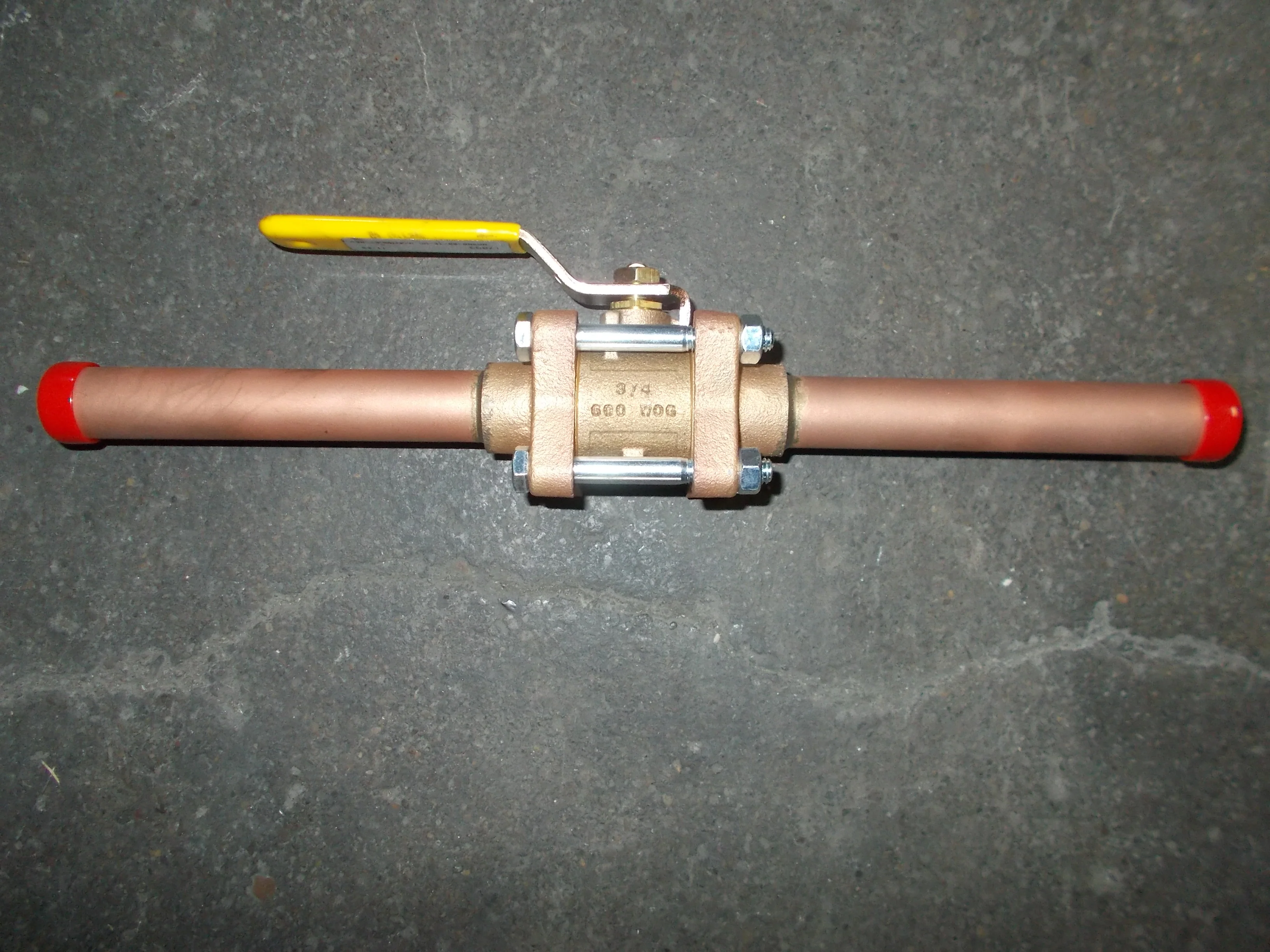 3/4 Sweat Bronze Ball Valve W/Extended Tube Ends Oxygen Cleaned" - Image 6