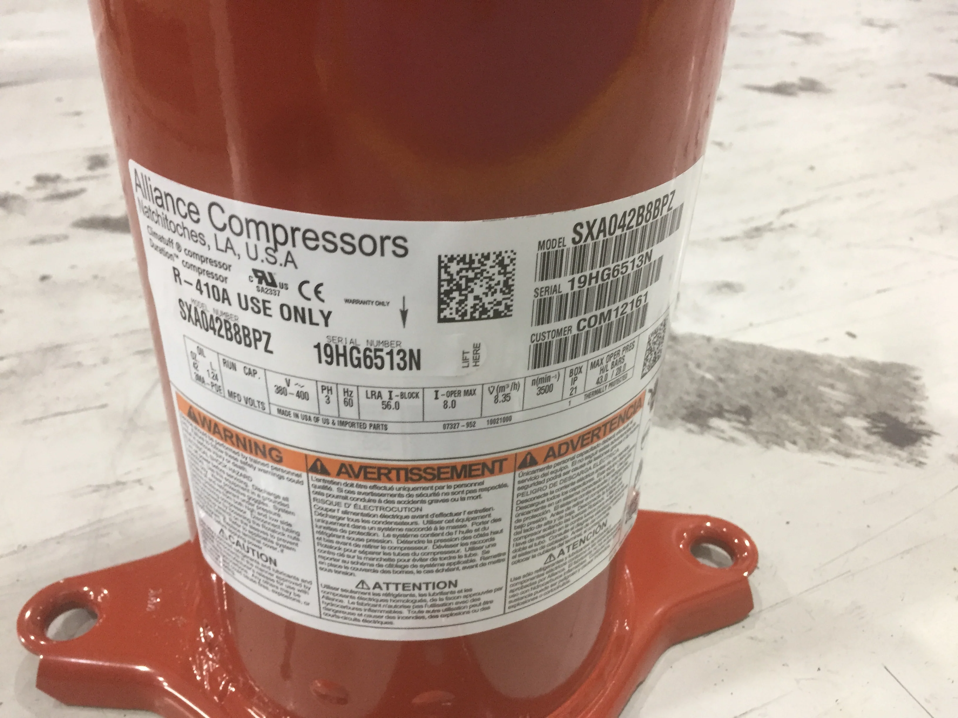 3.5 Ton AC/HP Scroll Compressor 380-400/60/3 - Image 2