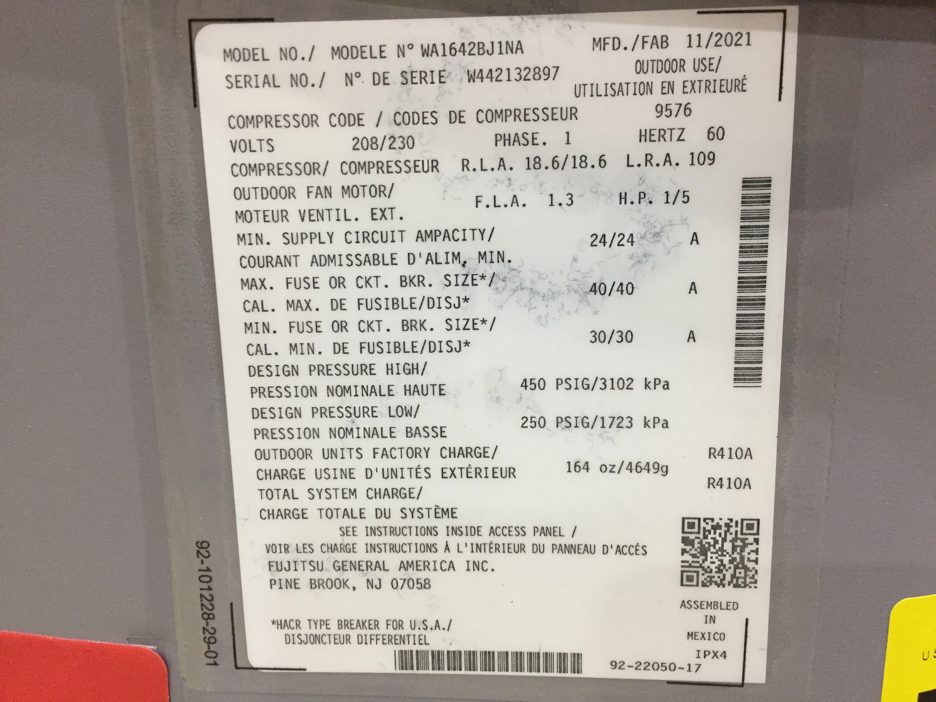 3.5 Ton Split-System Air Conditioner; 208-230/60/1, R-410A, 16 SEER - Image 3