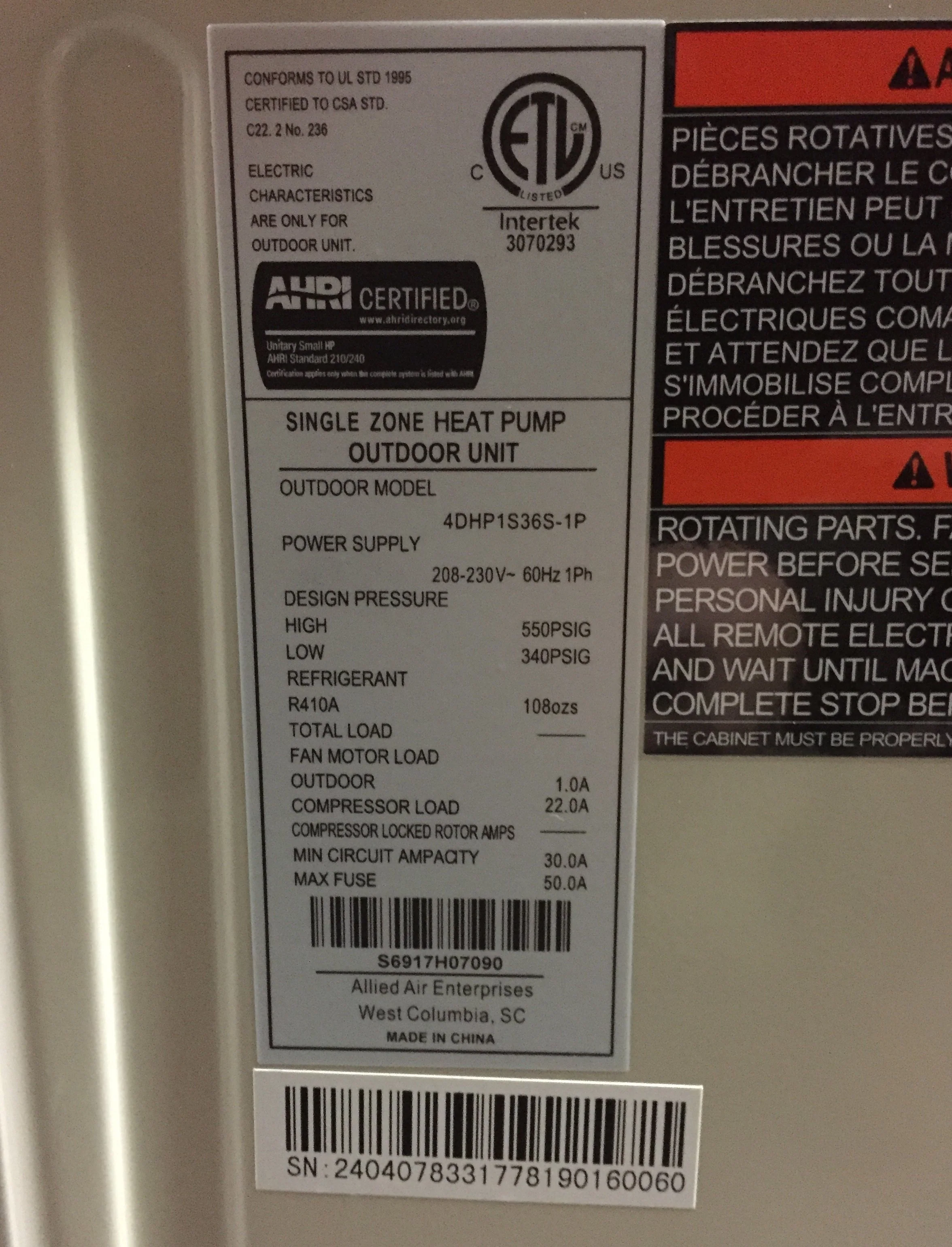 36,000 BTU 1-Zone Ceiling Cassette ID Ductless Mini-Split Set HP Unit, 17.5 SEER 208-230/60/1 R-410A - Image 4