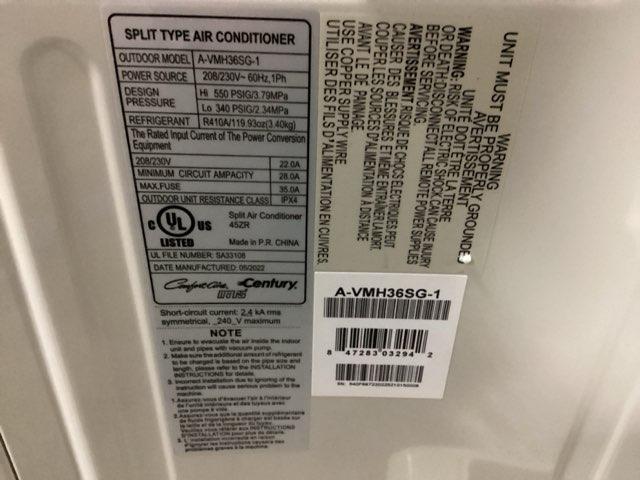 36,000 BTU Single-Zone Outdoor Inverter Heat Pump Mini Split Unit, 17.5 SEER 208-230/60/1 R-410A - Image 5