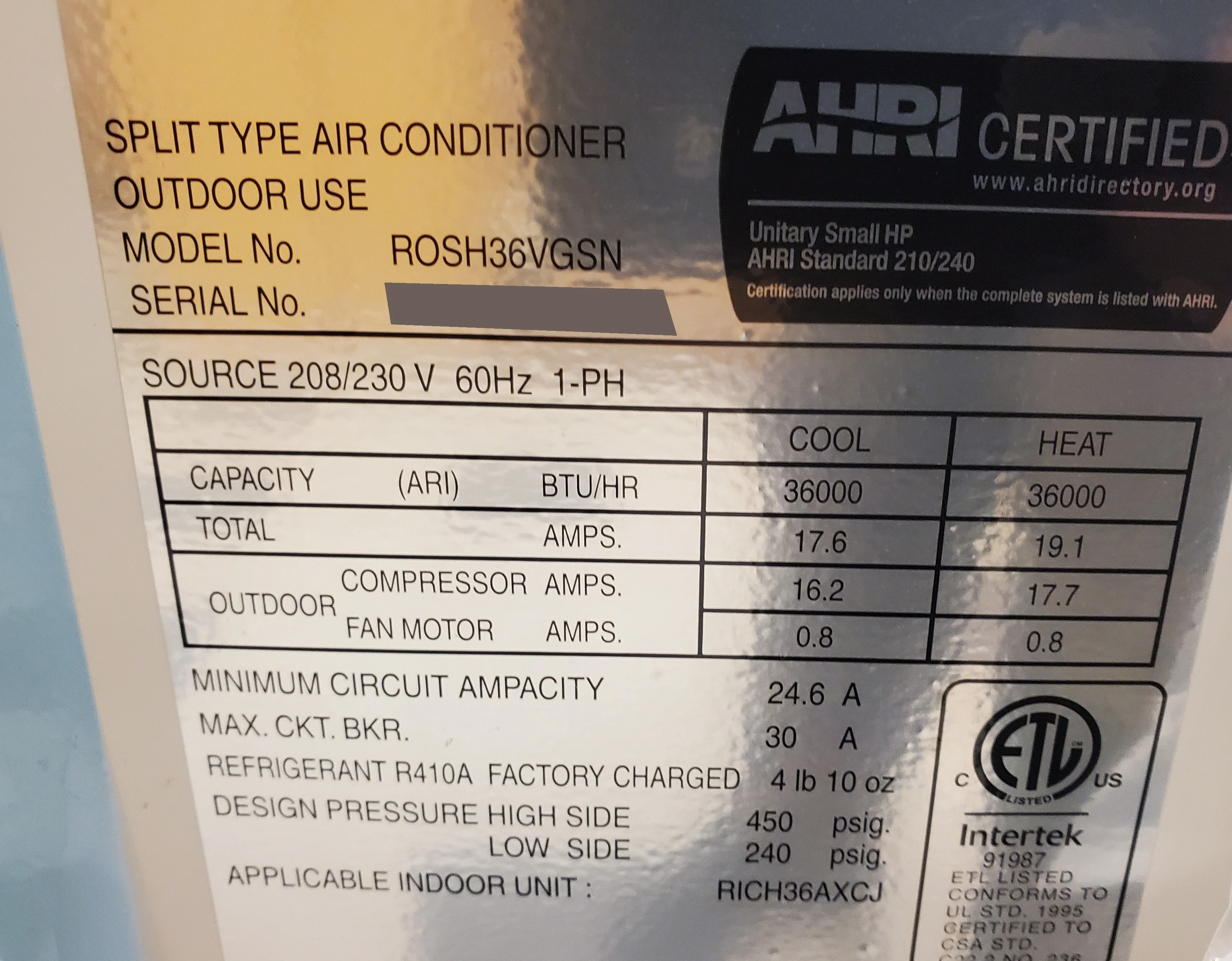 36,000 BTU Classic Series Single-Zone Inverter Outdoor Mini-Split Heat Pump Unit - Image 5