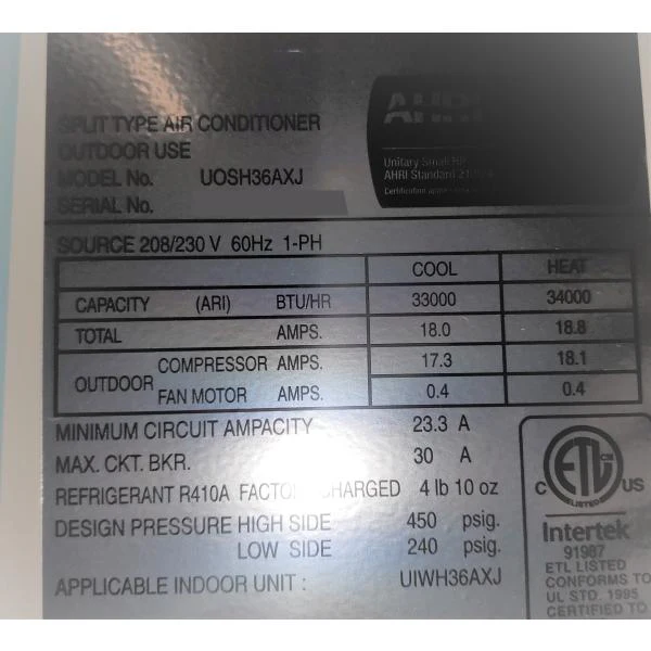 36,000 Btu Single-Zone Inverter Mini-Split Heat Pump Set, 208-230/60/1 R-410A 15.5 Seer - Image 4