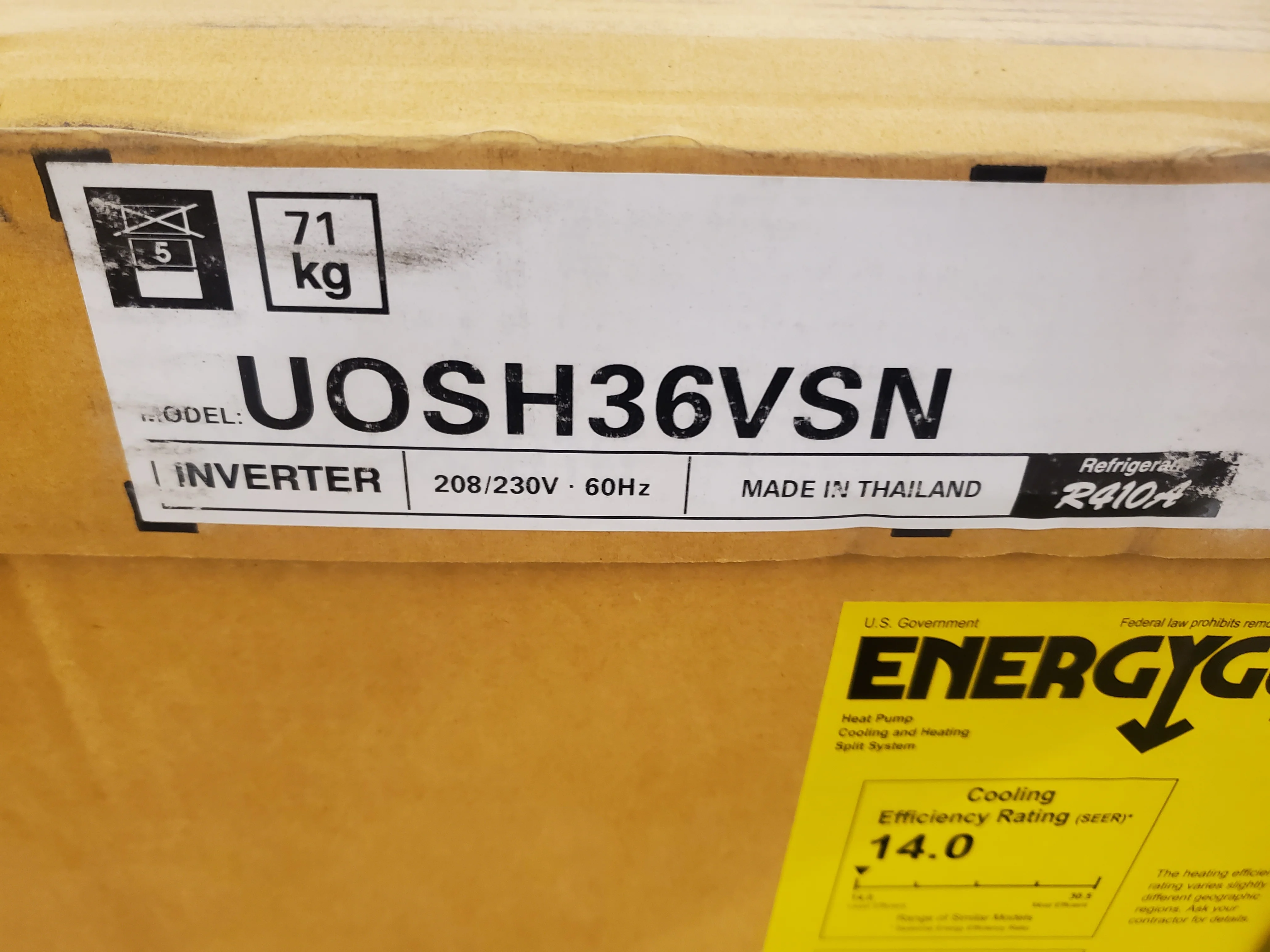 36,000 BTU Single-Zone Inverter Outdoor Mini-Split Heat Pump Unit, 208-230/60/1 R-410A 14 SEER - Image 6