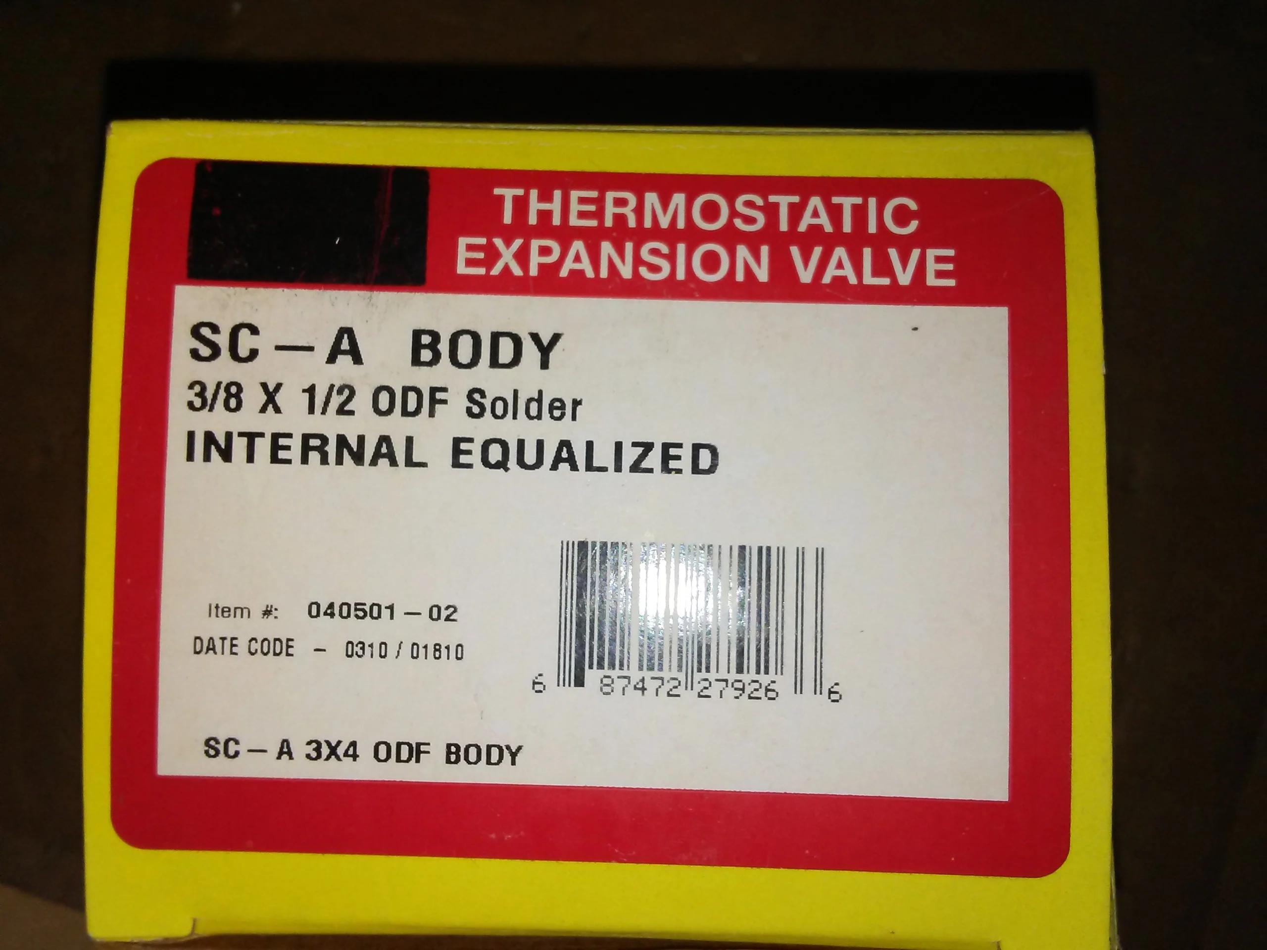 3/8" X 1/2" ODF Expansion Valve Body with Internal Equalized - Image 4