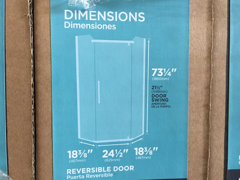 38 Semi-Frameless Pivot Shower Doors Only - Image 2