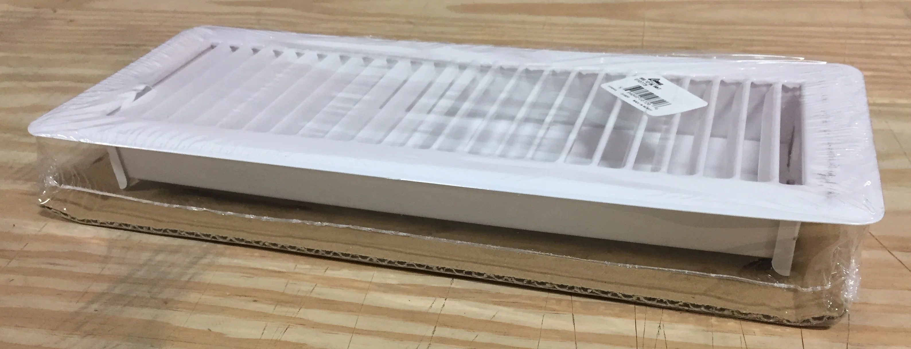 4" X 12" WHITE STEEL STAMPED FLOOR REGISTER/W TOE OPERATED MULTI-LOUVER DAMPER - Image 2