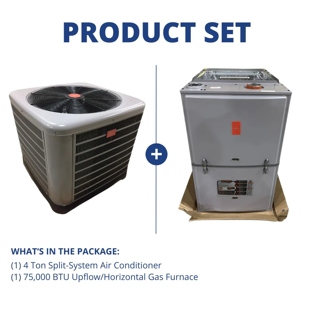 4 Ton 14 Seer R410a AC and 75,000 Btu Up/Horz 80% Furnace