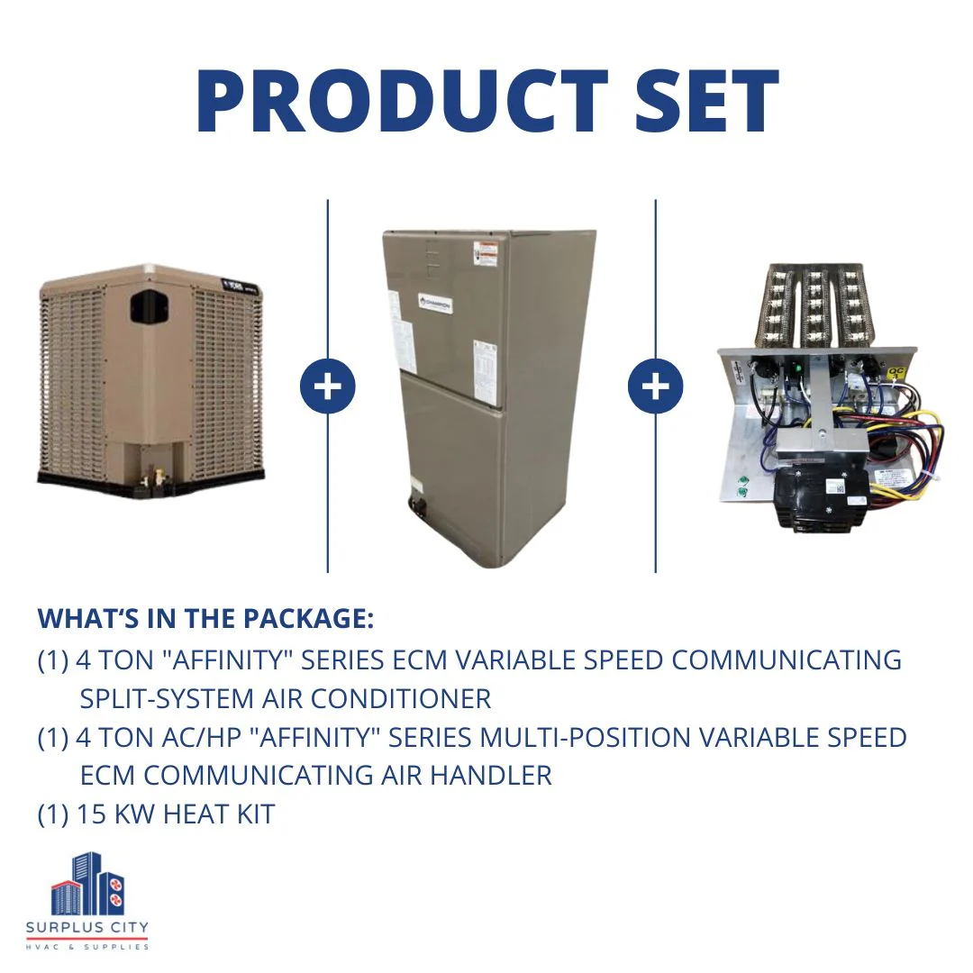4 Ton 20 SEER Communicating Air Conditioner And 4 Ton Communicating Air Handler With 15 Kw Heat Kit,