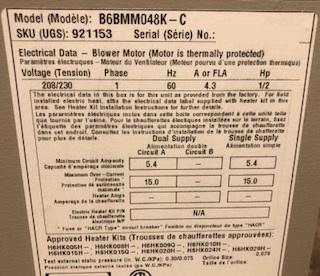 4 Ton AC/HP Multi Speed Multiposition Air Handler, 208-230/60/1 R-410A CFM:2200 - Image 2