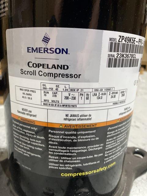 4 Ton AC Scroll Compressor 208-230/60/1 R410A - Image 2