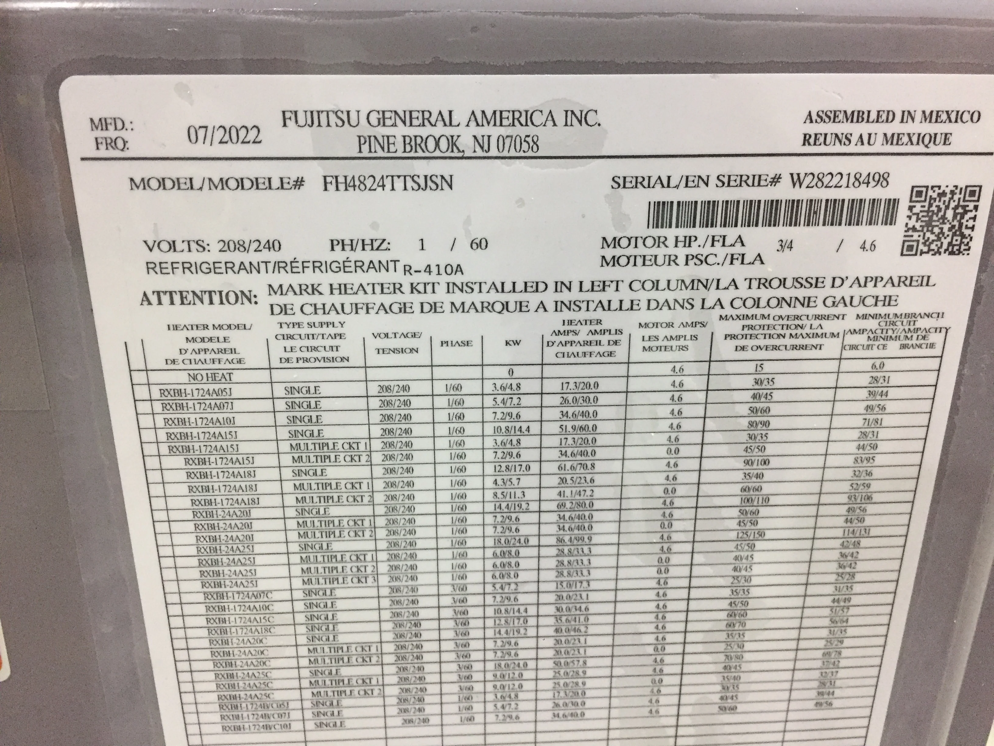 4 Ton AC/HP Multiposition ECM Air Handler; 208-230/60/1, R-410A, CFM: 1600, 16 SEER - Image 4