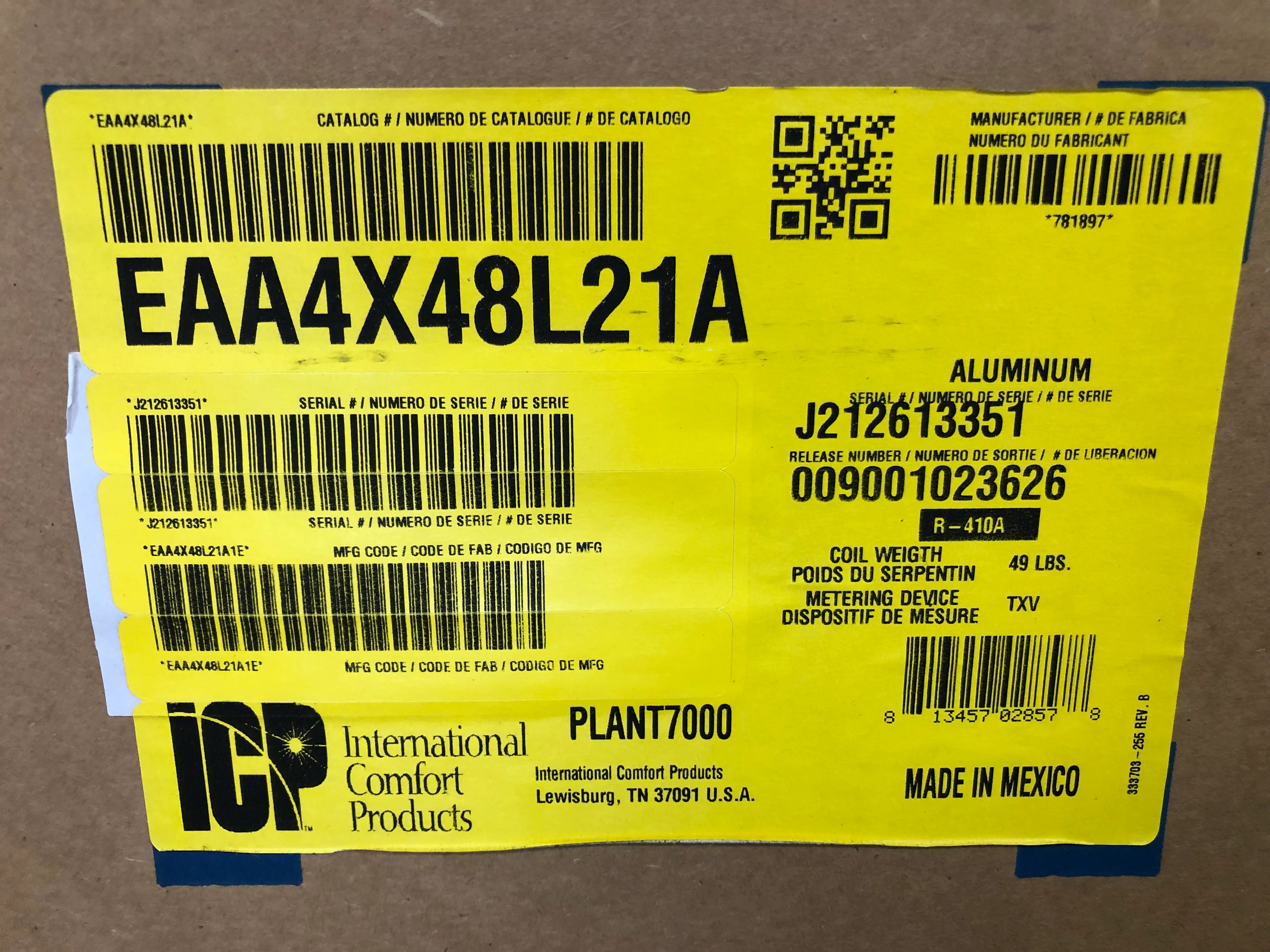 4 Ton AC/HP Upflow/Downflow Uncased Aluminum A Coil - Image 5