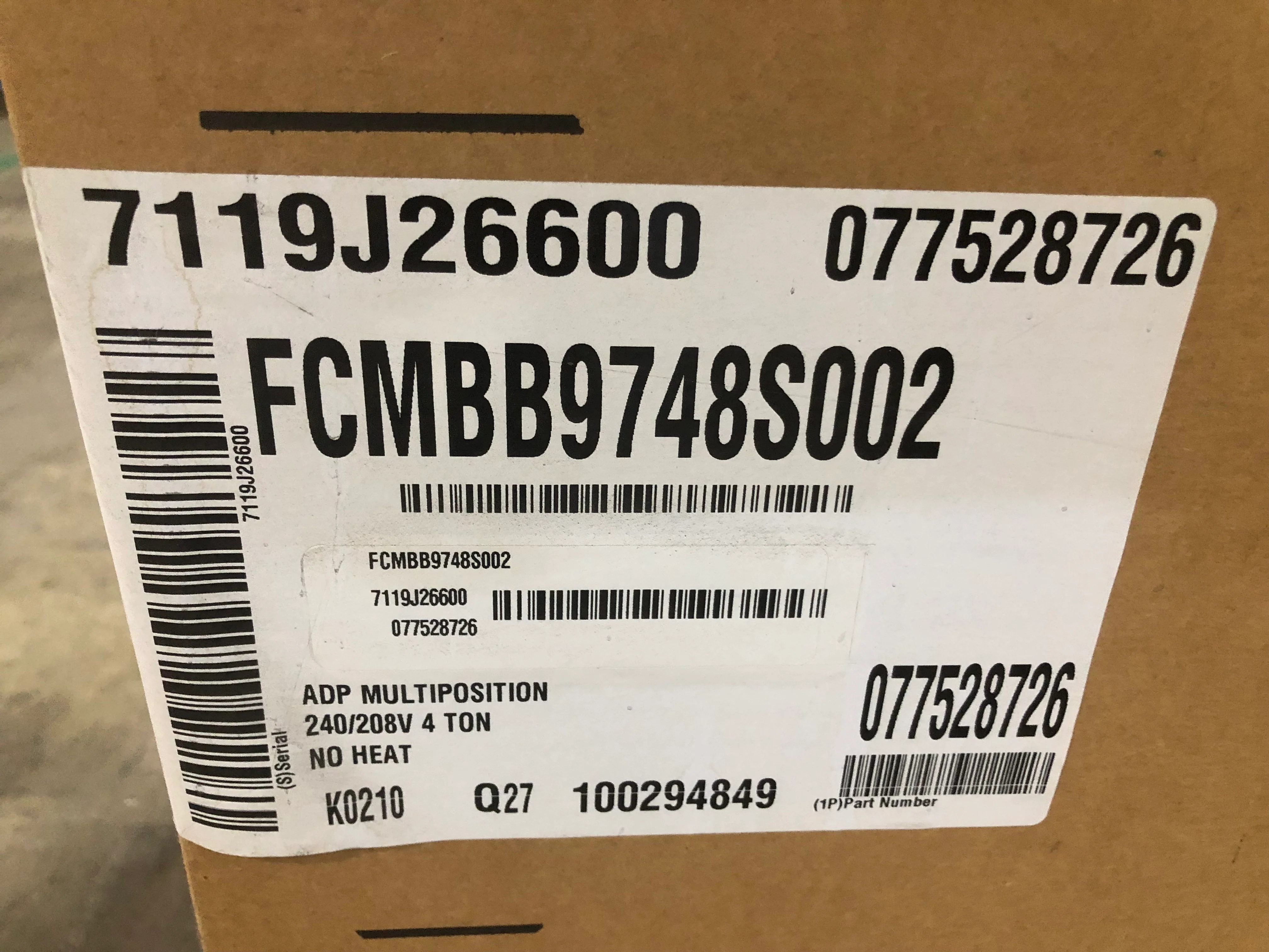 4 Ton AC/HP Upflow/Horz 3 Speed PSC Fancoil 208-230/60/1 R-410A CFM 1600 - Image 5