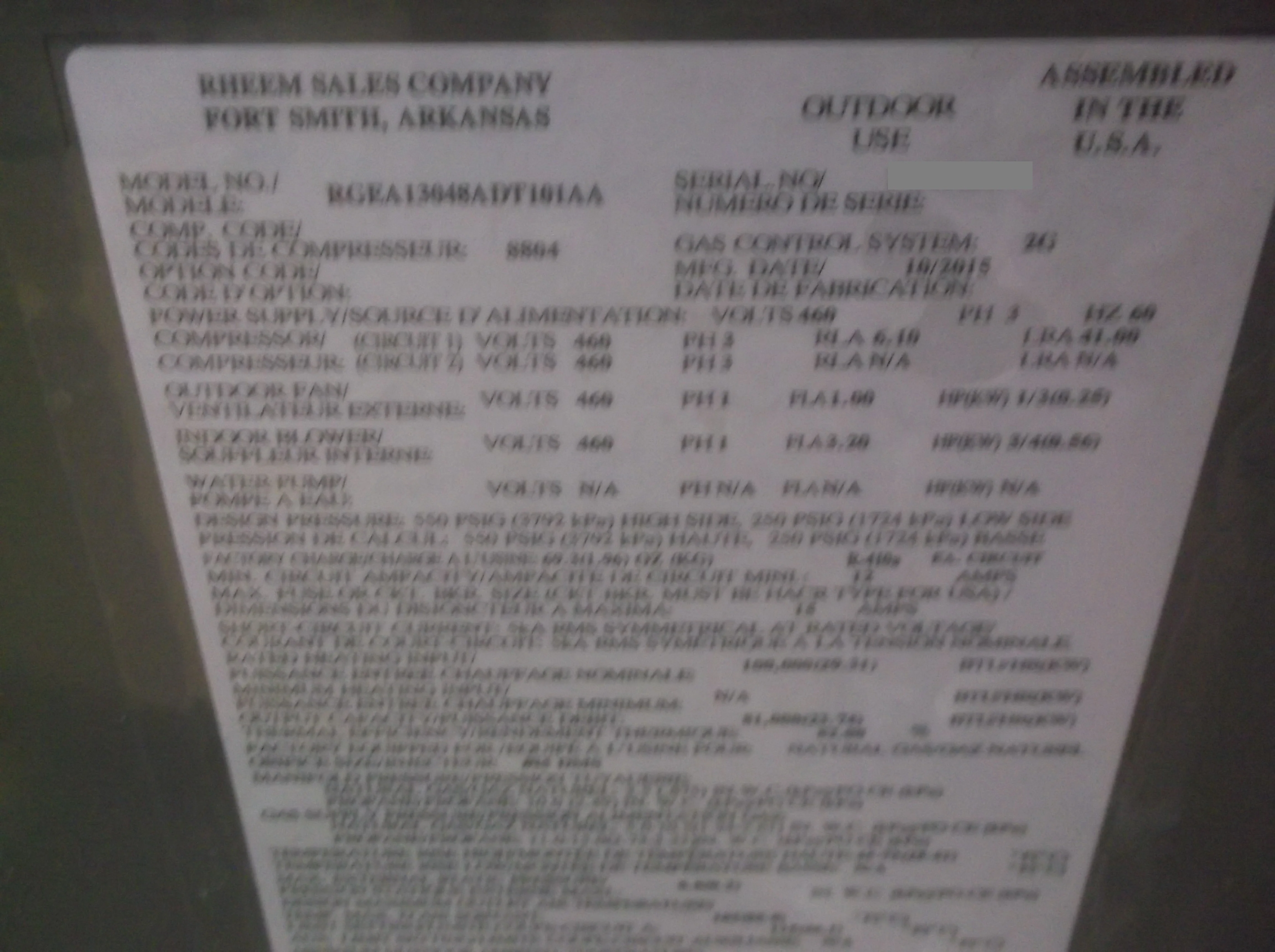 4 Ton Convertible Gas/Electric Package Unit 460/60/3 Seer 13 R-410A - Image 3