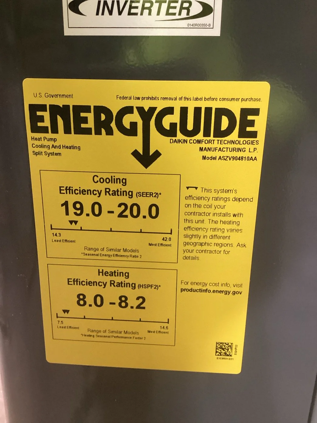4 Ton Inverter Split-System Communicating Compatible Heat Pump 208-230/60/1 R410A 19.5 SEER2 - Image 3