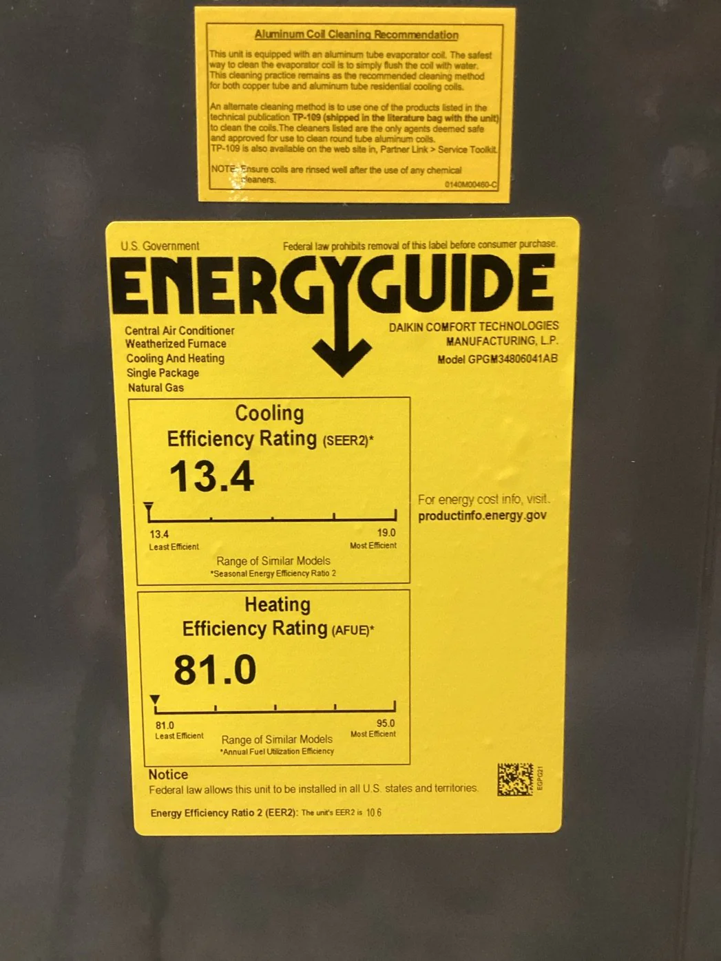 4 Ton Single-Stage Convertible Natural Gas/Electric Packaged Unit, 13.4 SEER2, 208-230/60/1, R410A - Image 5