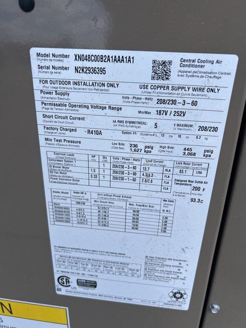 4 Ton Single-Stage Convertible Packaged Heat Pump Unit, 14 SEER, 208-230/60/3, R410A - Image 4