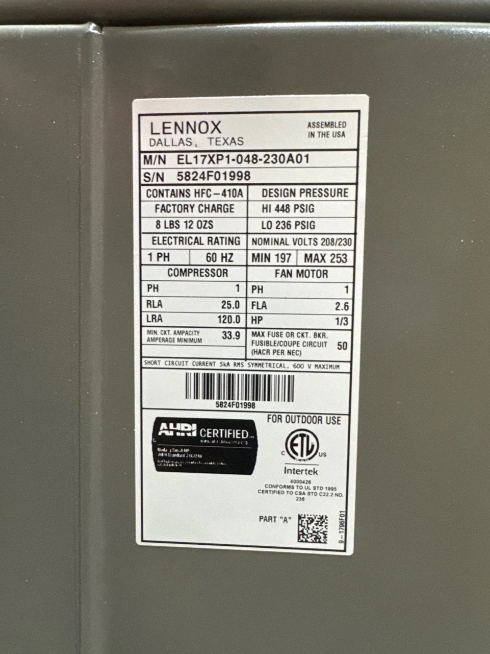 4 Ton Single-Stage Split-System Heat Pump 208-230/60/1 R410A 17 SEER - Image 4
