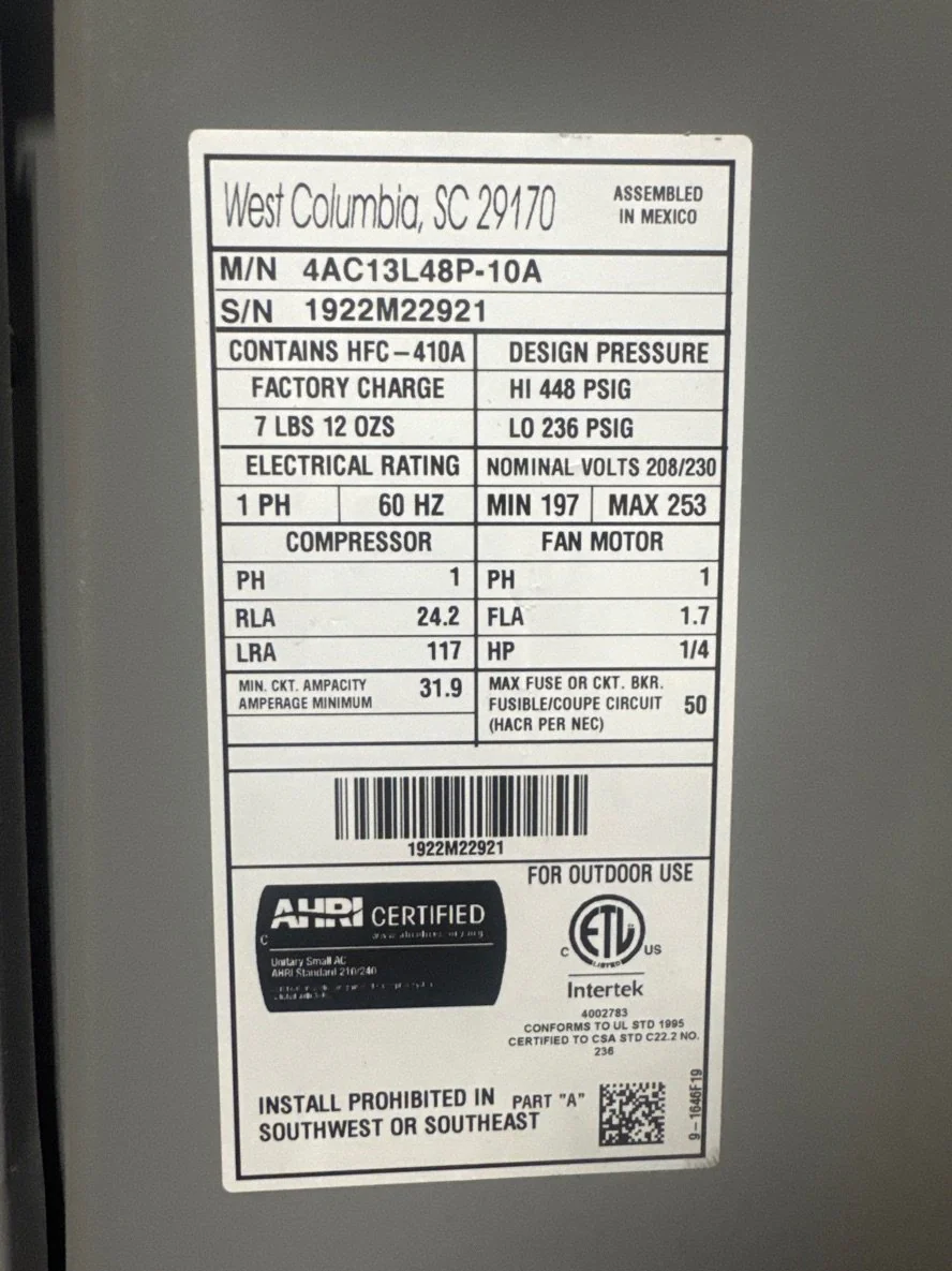 4 Ton Split-System Air Conditioner; 13 SEER, 208-230/60/1 R-410A - Image 4