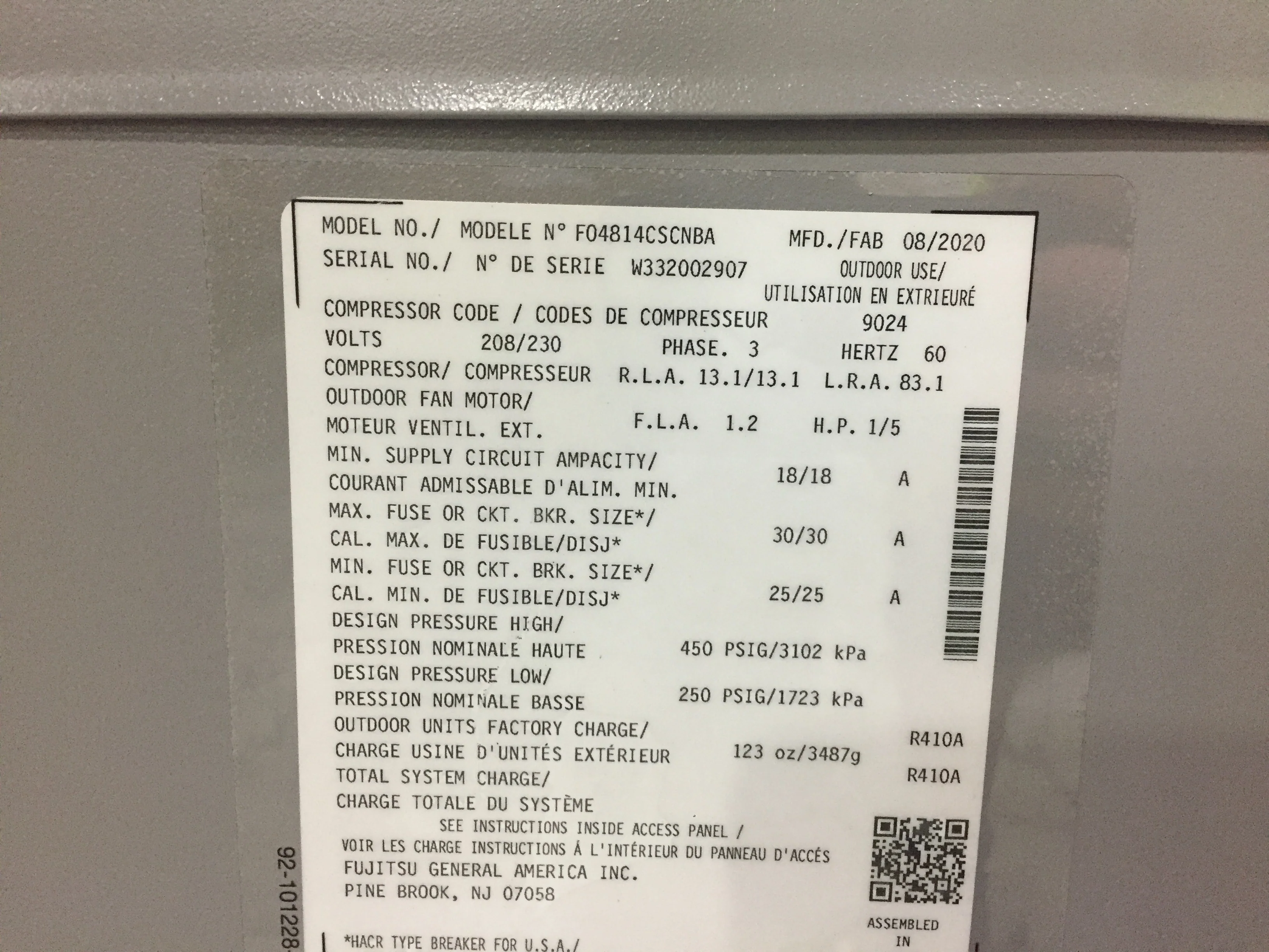 4 Ton Split-System Air Conditioner 208-230/60/3 R410A 14 SEER - Image 4