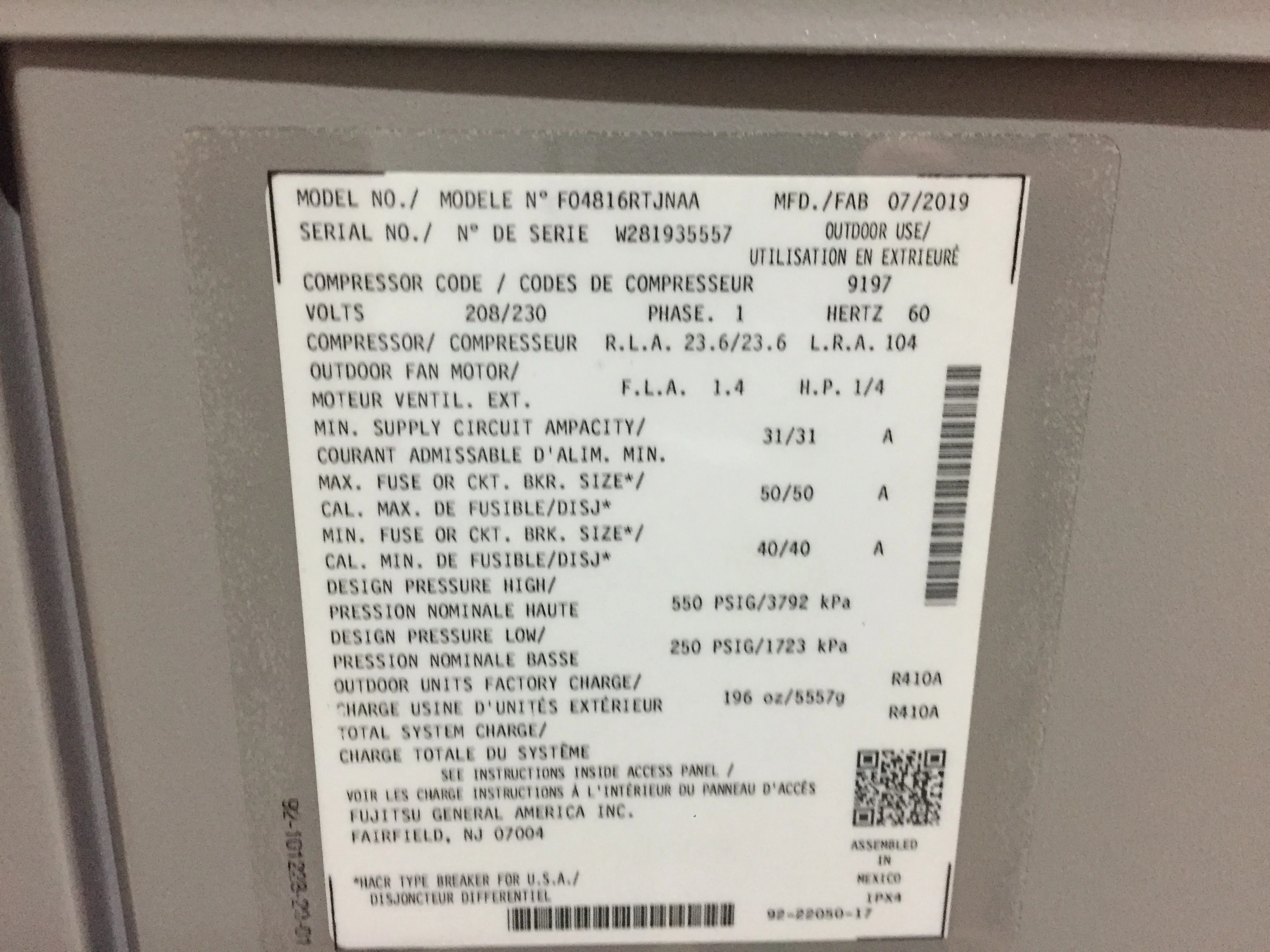 4 Ton Split-System Heat Pump 208-230/60/1 R410A 16 Seer - Image 6