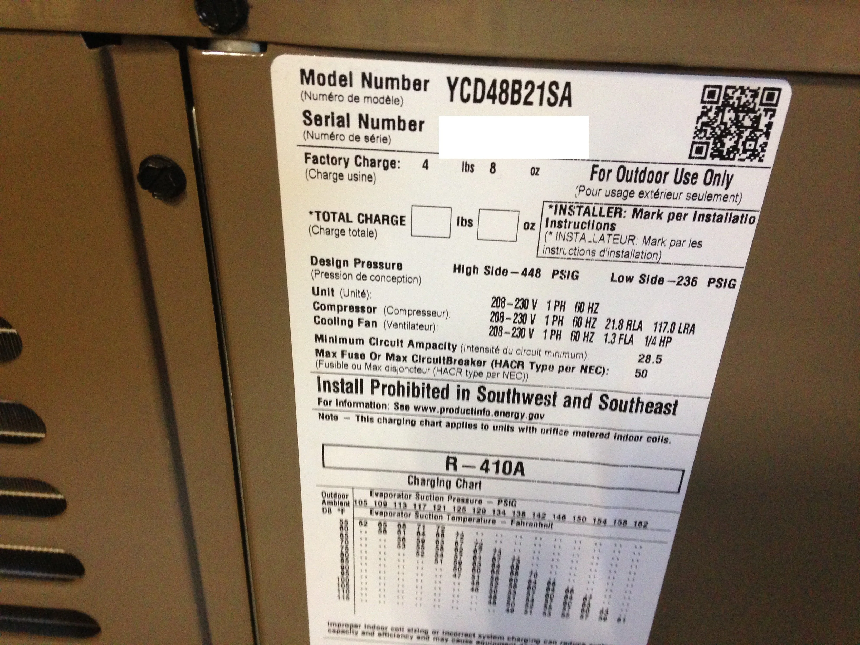 4 Ton SS Air Conditioner 13 SEER, 208-230/60/1, R410A and 32" x 32" x 2" Black Plastic Equipment Pad - Image 3