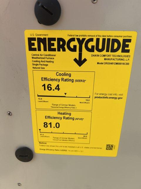 4 Ton Two-Stage Convertible Natural Gas/Electric Packaged Unit, 16.4 SEER2, 208-230/60/1, R410A - Image 6