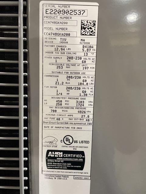 4 Ton Two-Stage Split-System Communicating Air Conditioner 208-230/60/1 R410A 17 SEER - Image 5