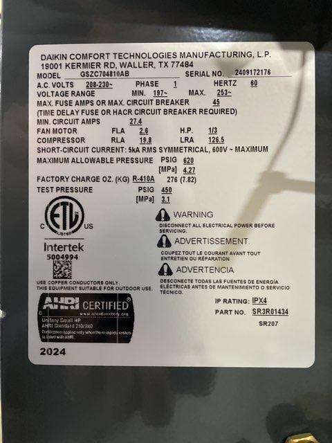 4 Ton Two-Stage Split-System Communicating Compatible Heat Pump 208-230/60/1 R410A 17.2 SEER2 - Image 5