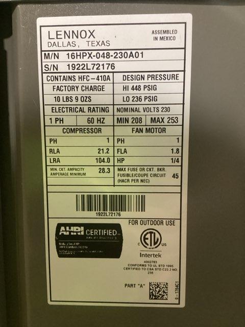 4 Ton Two Stage Split-System Heat Pump; 208-230/60/1, R410A, 16 SEER - Image 5