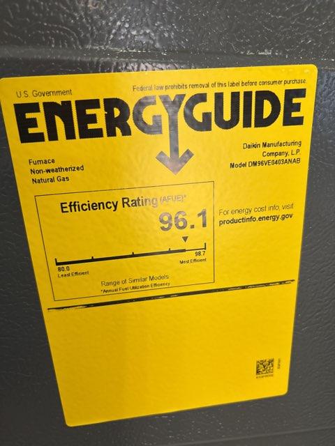 40,000 BTU 2-Stage Upflow/Horizontal ECM Gas Furnace 96% AFUE 115/60/1 Cfm:1200 - Image 3