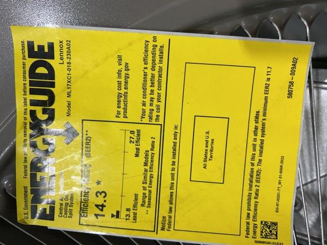 40,000 BTU Low NOx Comm Comp Gas Furnace 96%, 1.5 Ton AC 17 SEER with 1.5-3 Ton Up/Down Cased A Coil - Image 5