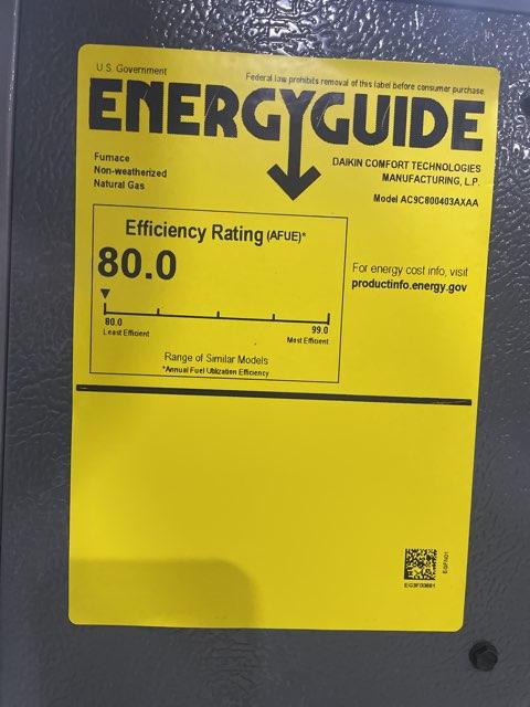 40,000 BTU Low NOx Two-Stage Downflow/Horizontal ECM Multi Speed Gas Furnace 80% 115/60/1 CFM: 1200 - Image 4