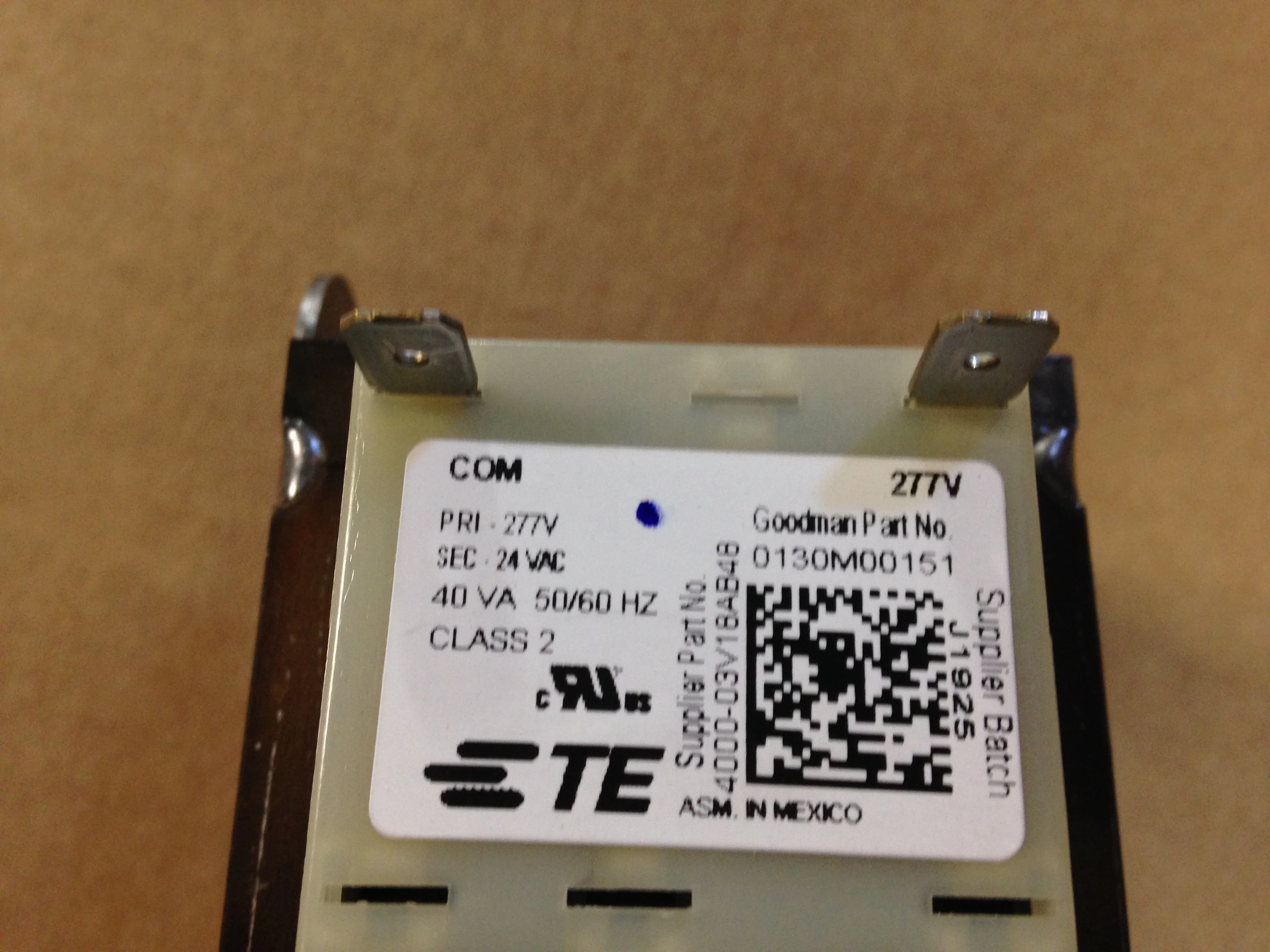 40 VA Transformer, Primary: 277 VAC, Secondary: 24 VAC/50-60 Hz - Image 4