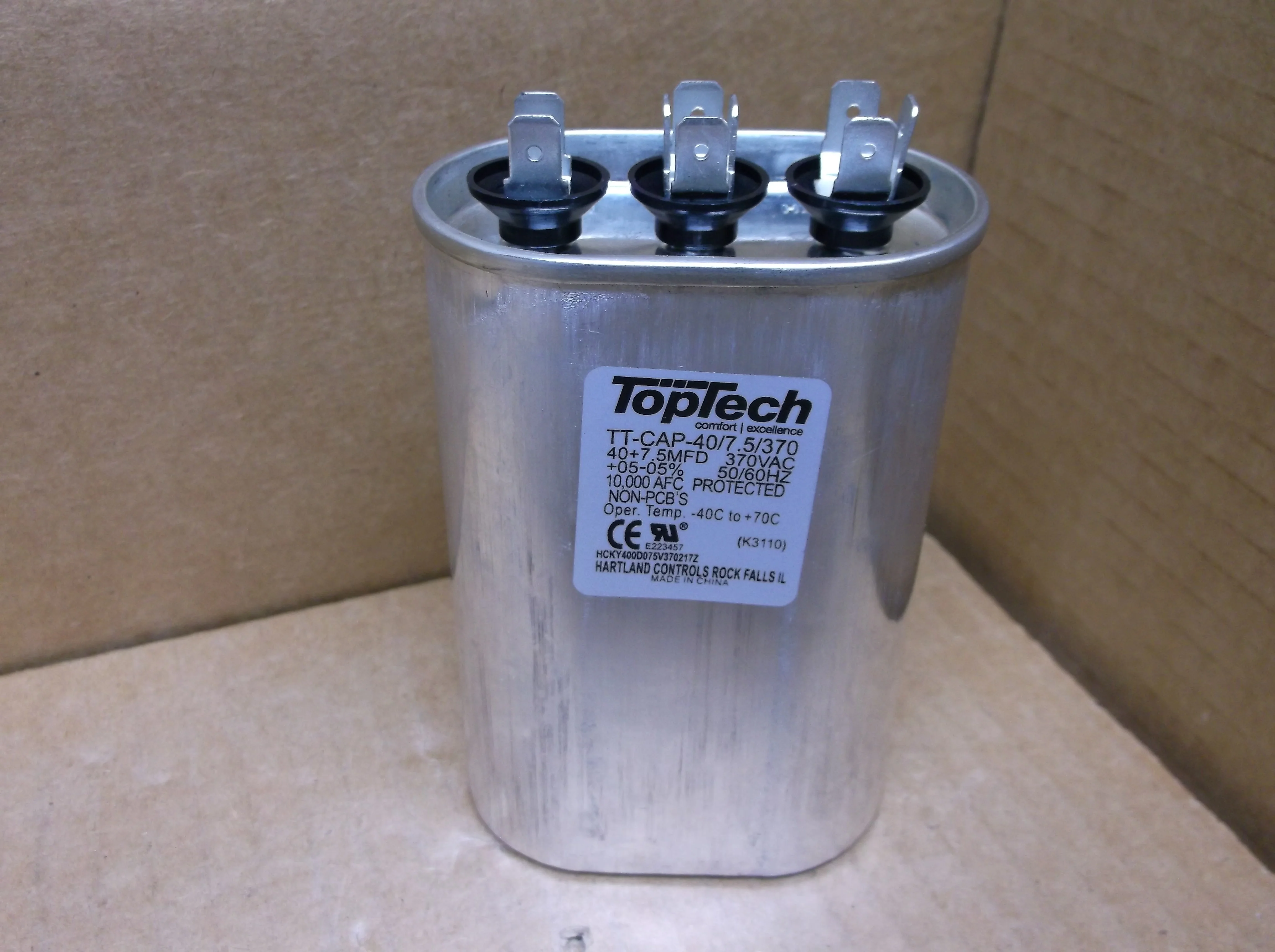 40+7.5 MFD x 370VAC  Oval Dual Run Capacitor - Image 4