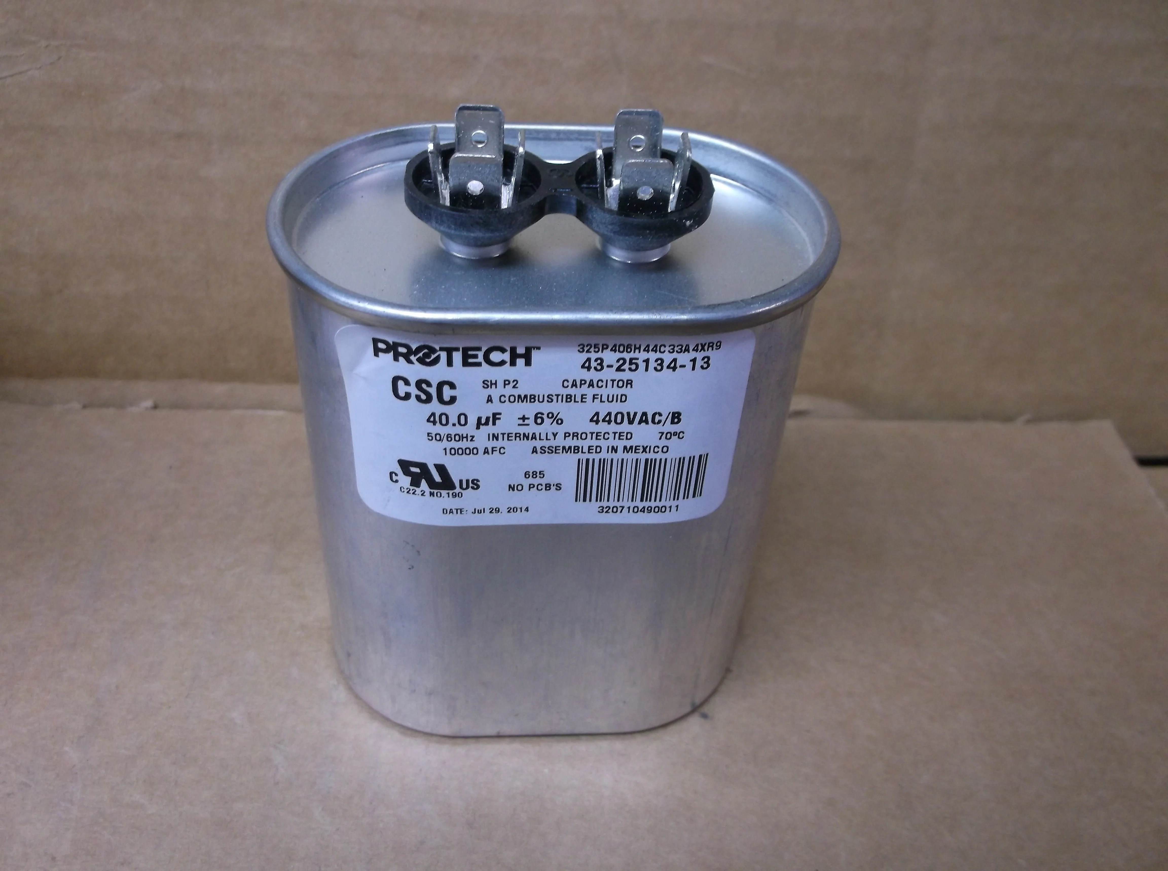 40UF x 440VAC Oval Run Capacitor