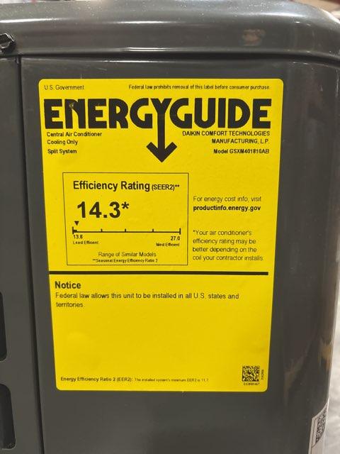 44,000 BTU Up/Horz Gas Furnace 80%, 1.5 Ton AC 14.3 SEER2, 1.5 Ton Up/Down A Coil and 24V Thermostat - Image 4